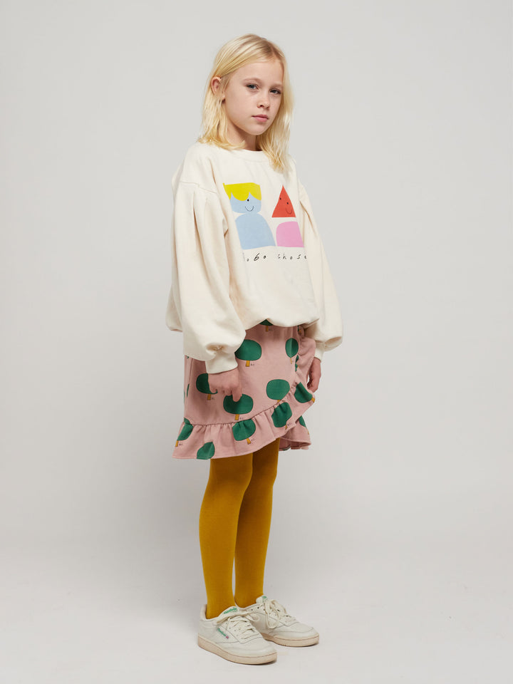 Green Tree all over ruffle skirt