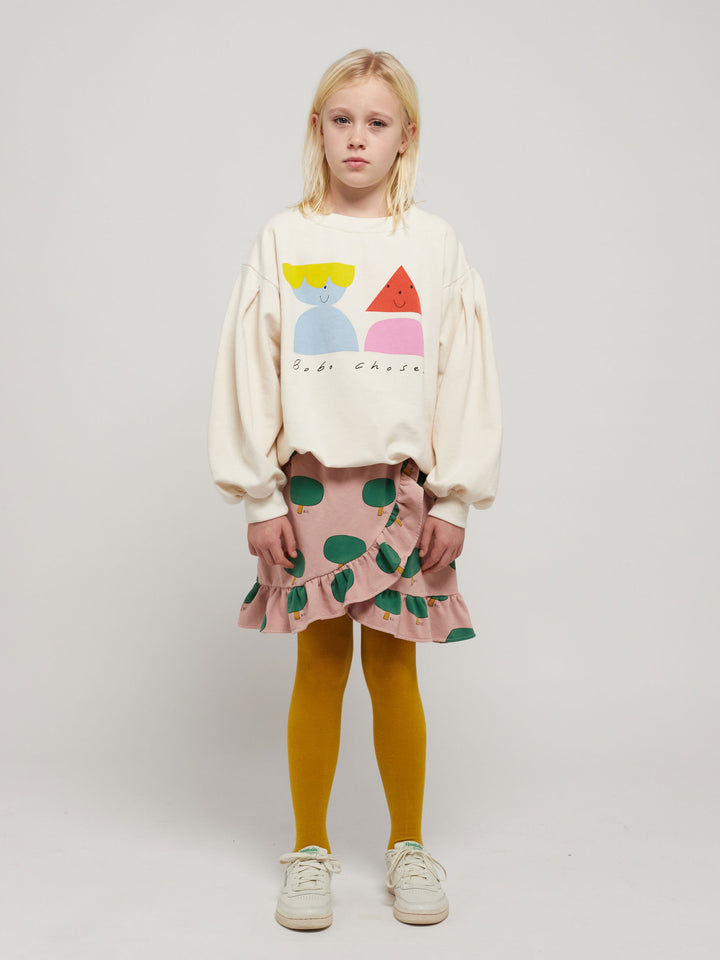 Green Tree all over ruffle skirt