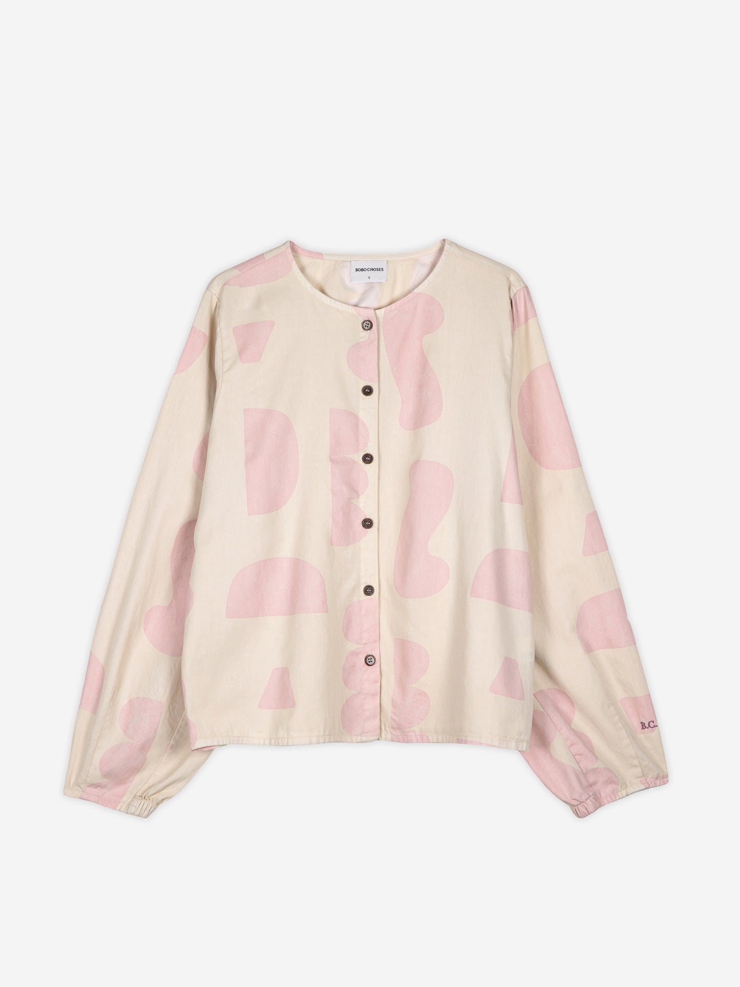 Mixed molds all over puff sleeve shirt