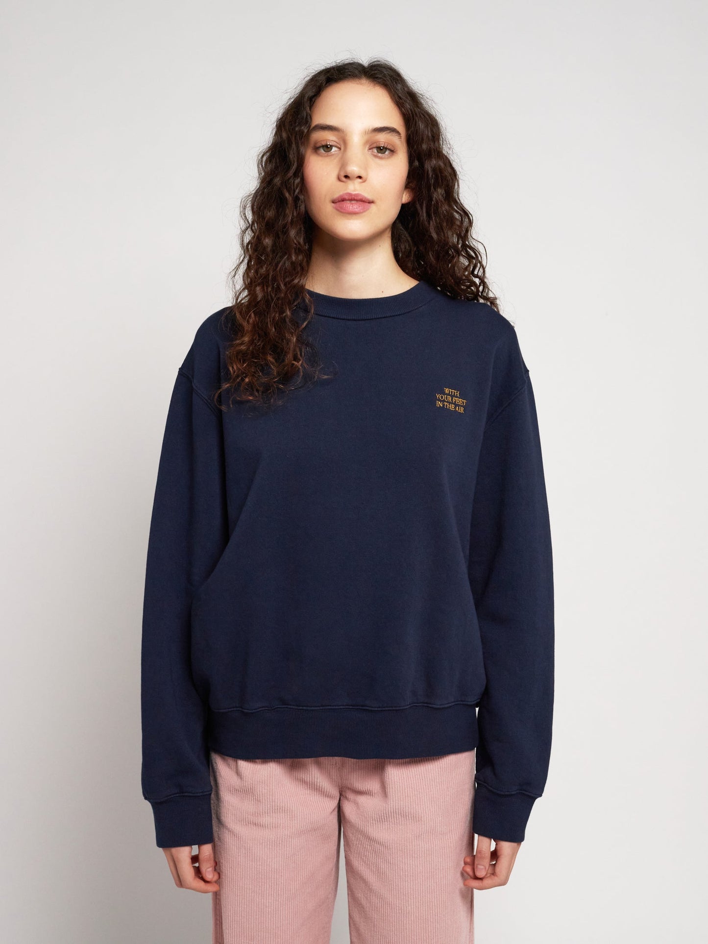 Embroidery unisex boxy sweatshirt