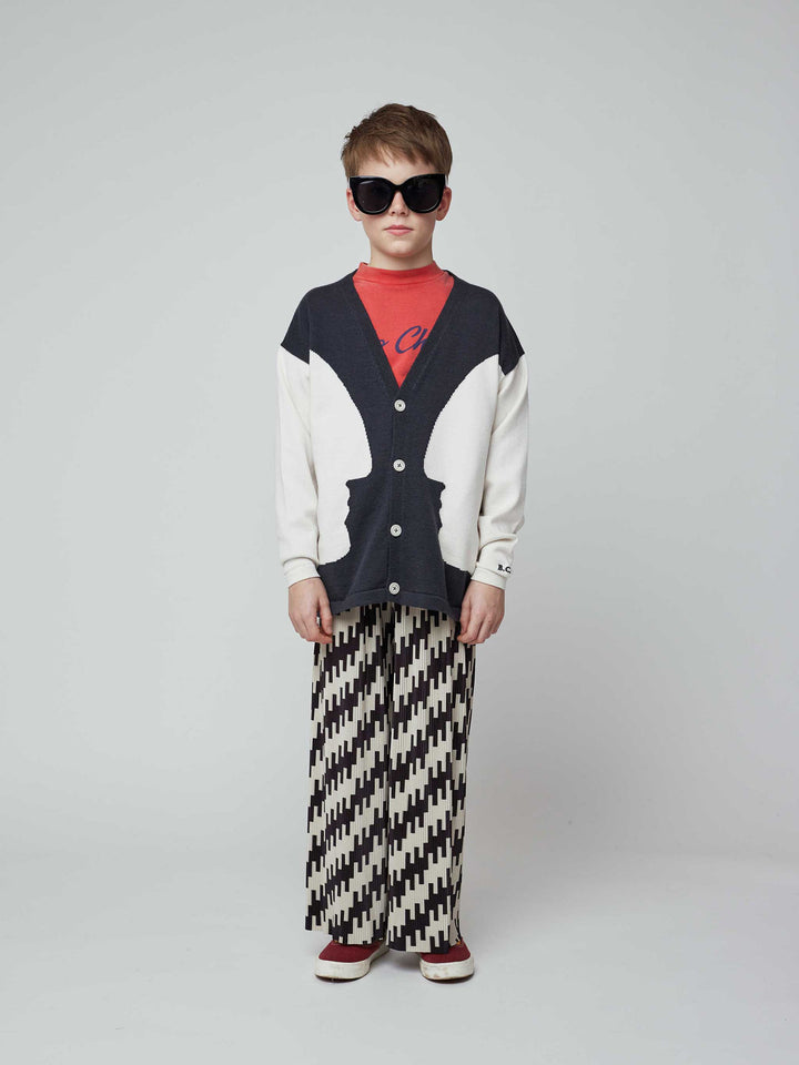 Abstract all over print pleated trousers
