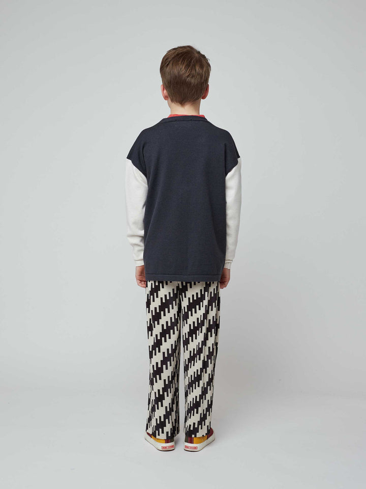 Abstract all over print pleated trousers