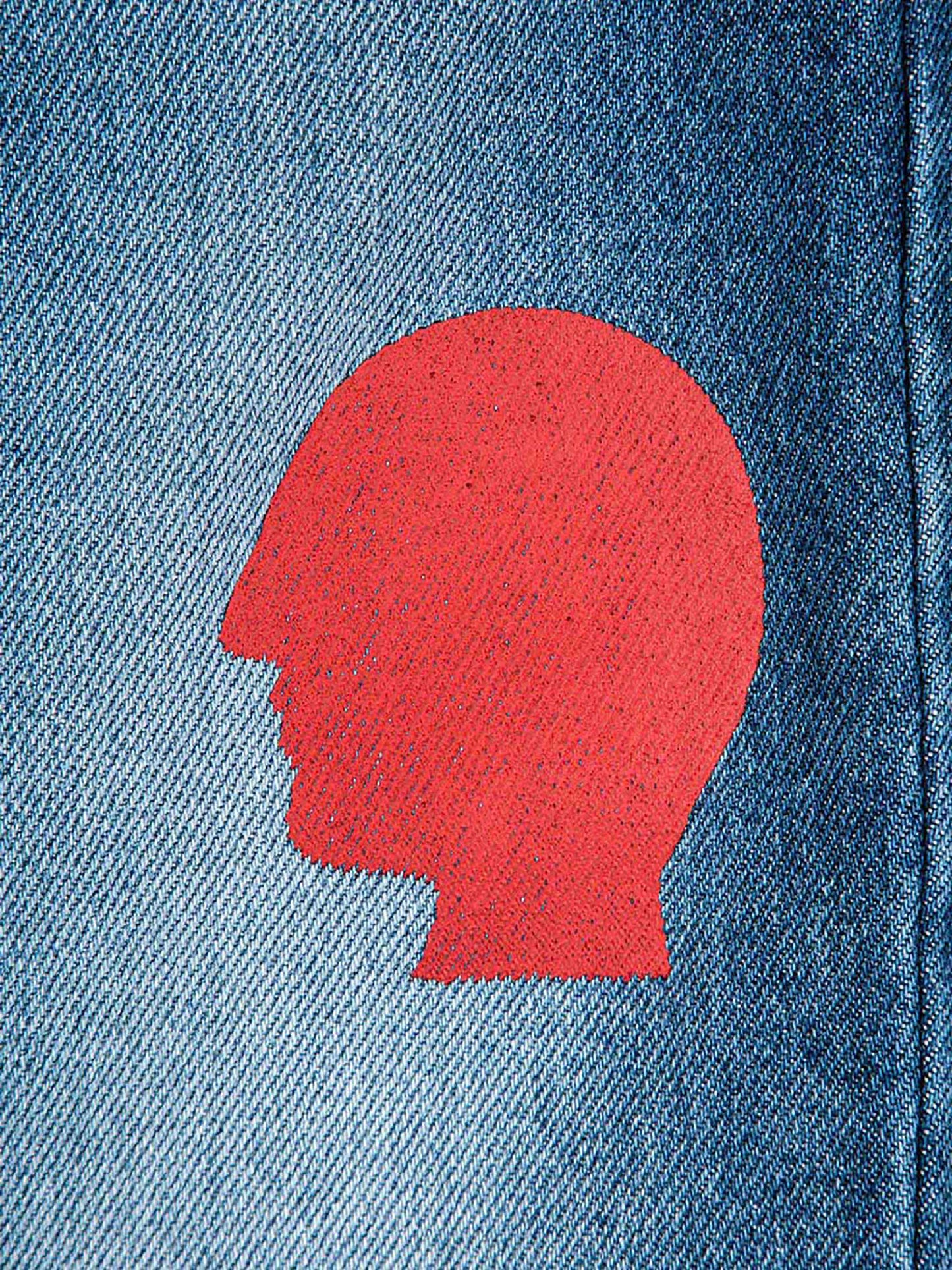 Faces flared denim trousers