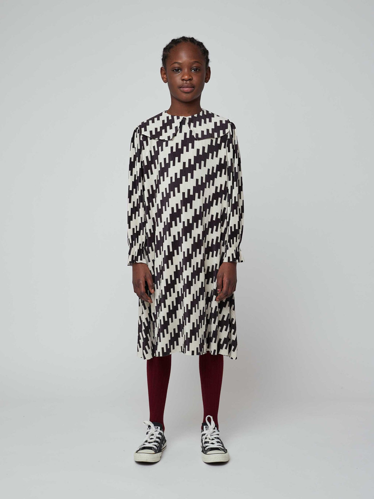 Abstract all over pleated dress