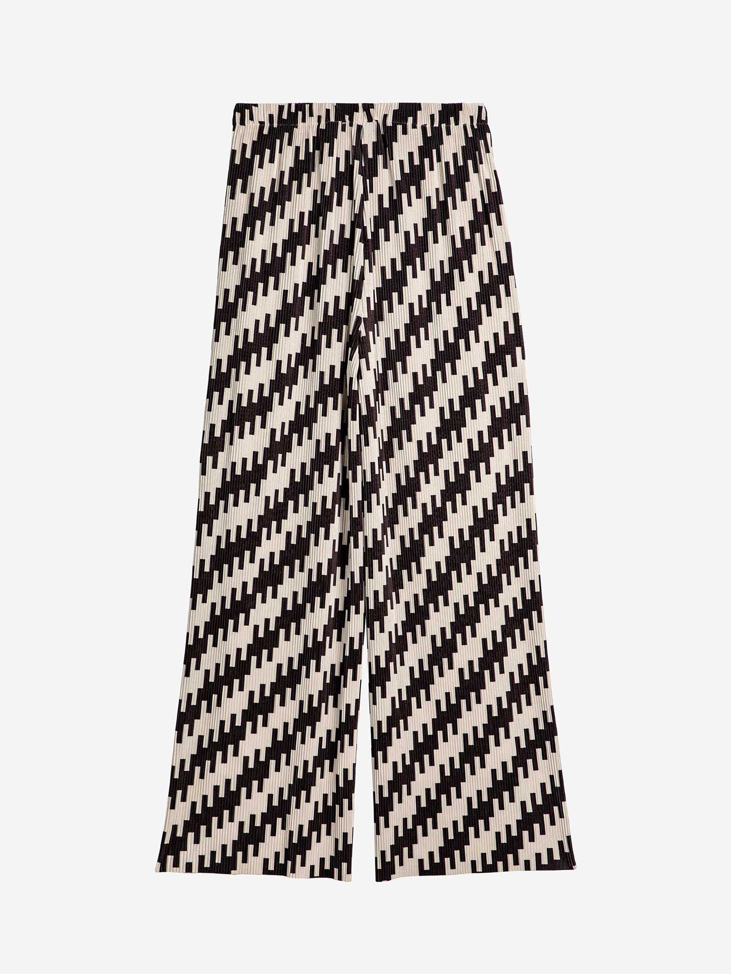 Abstract all over print pleated trousers