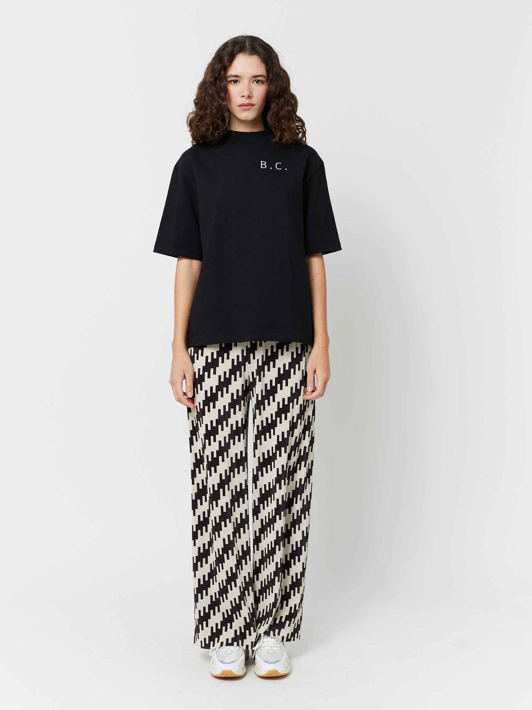 Abstract all over print pleated trousers - XS