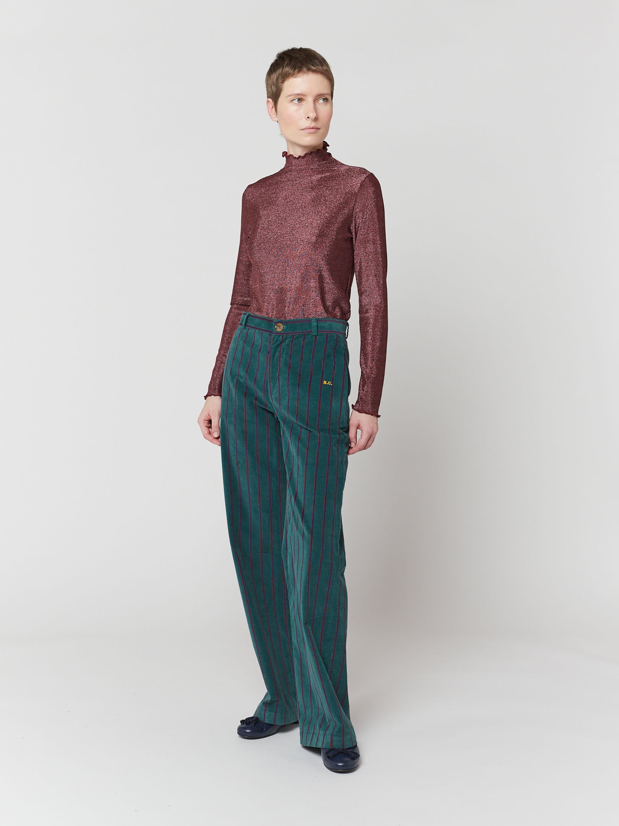 Velvet striped clearance pants