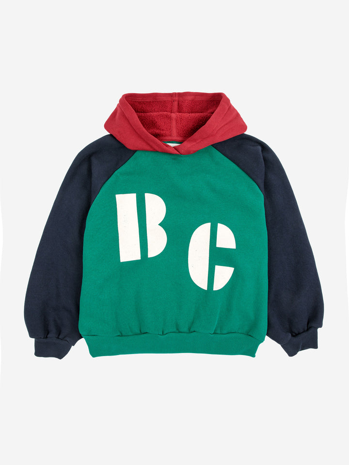 B.C 컬러 블록 후드 스웨트셔츠