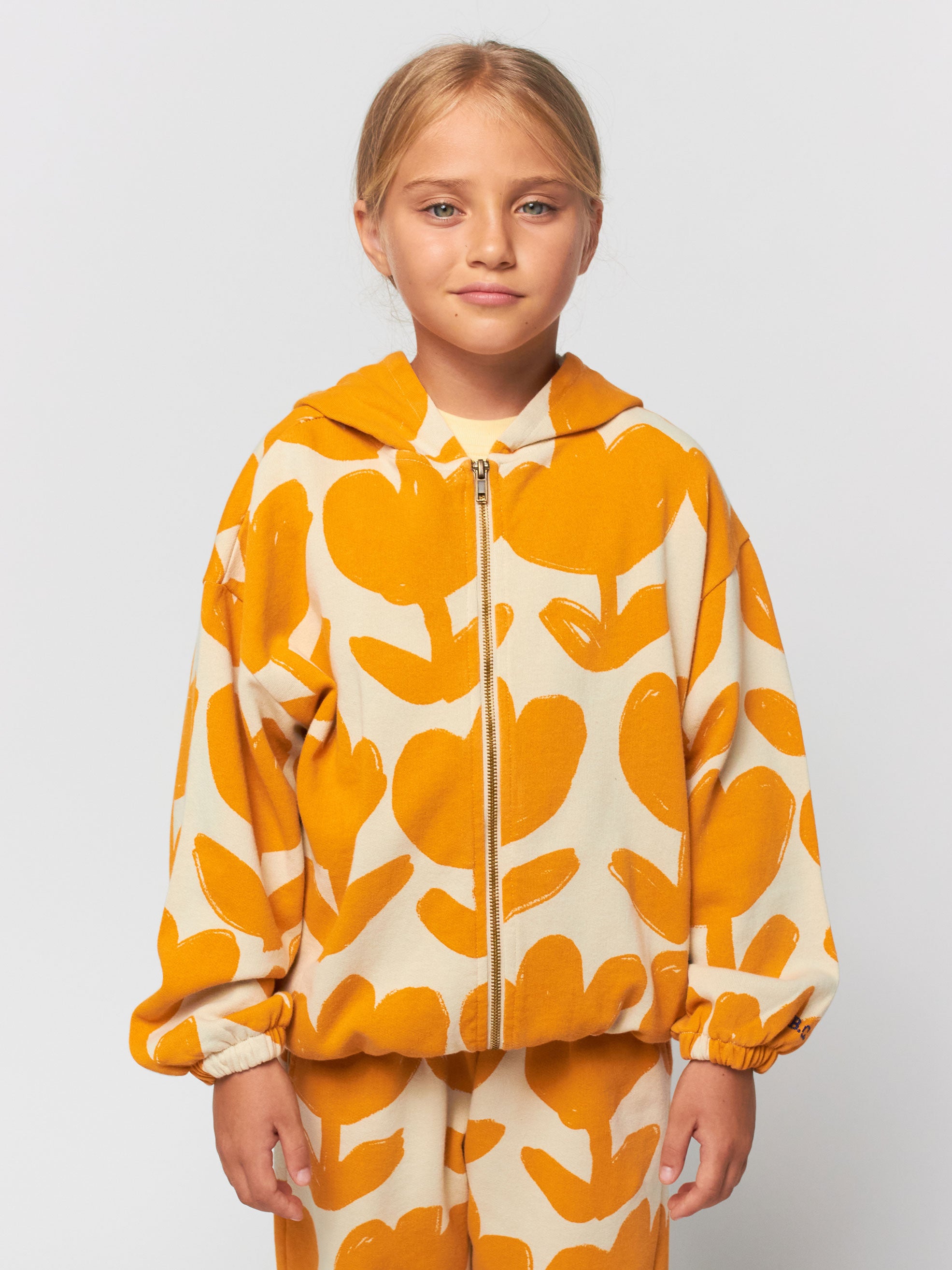 Retro Flowers all over zipped hoddie – Bobo Choses