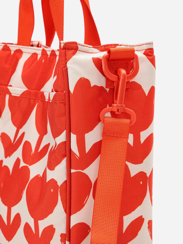 Bolsa para zapatos flores rojas