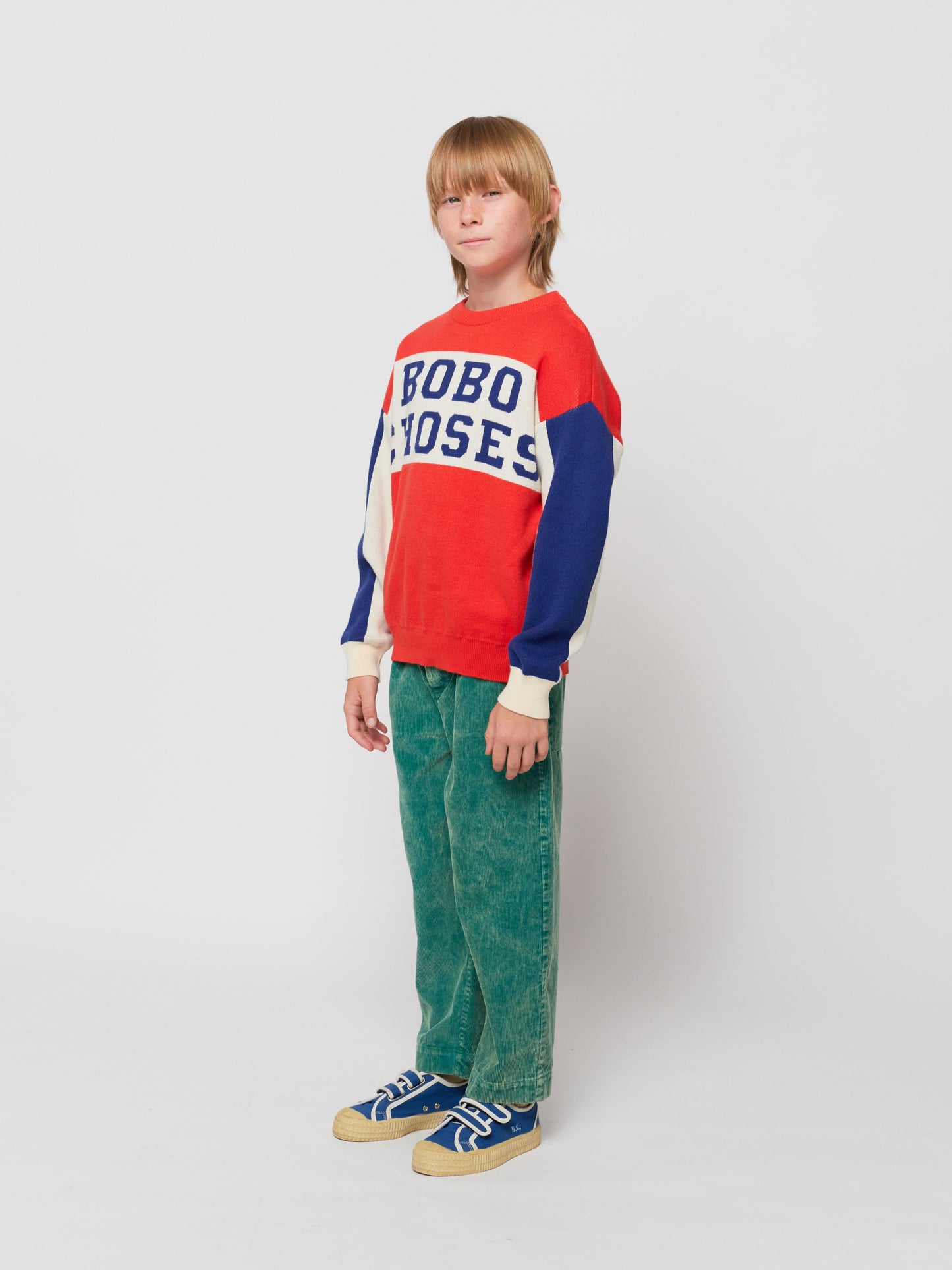 Bobo Choses color block intarsia jumper