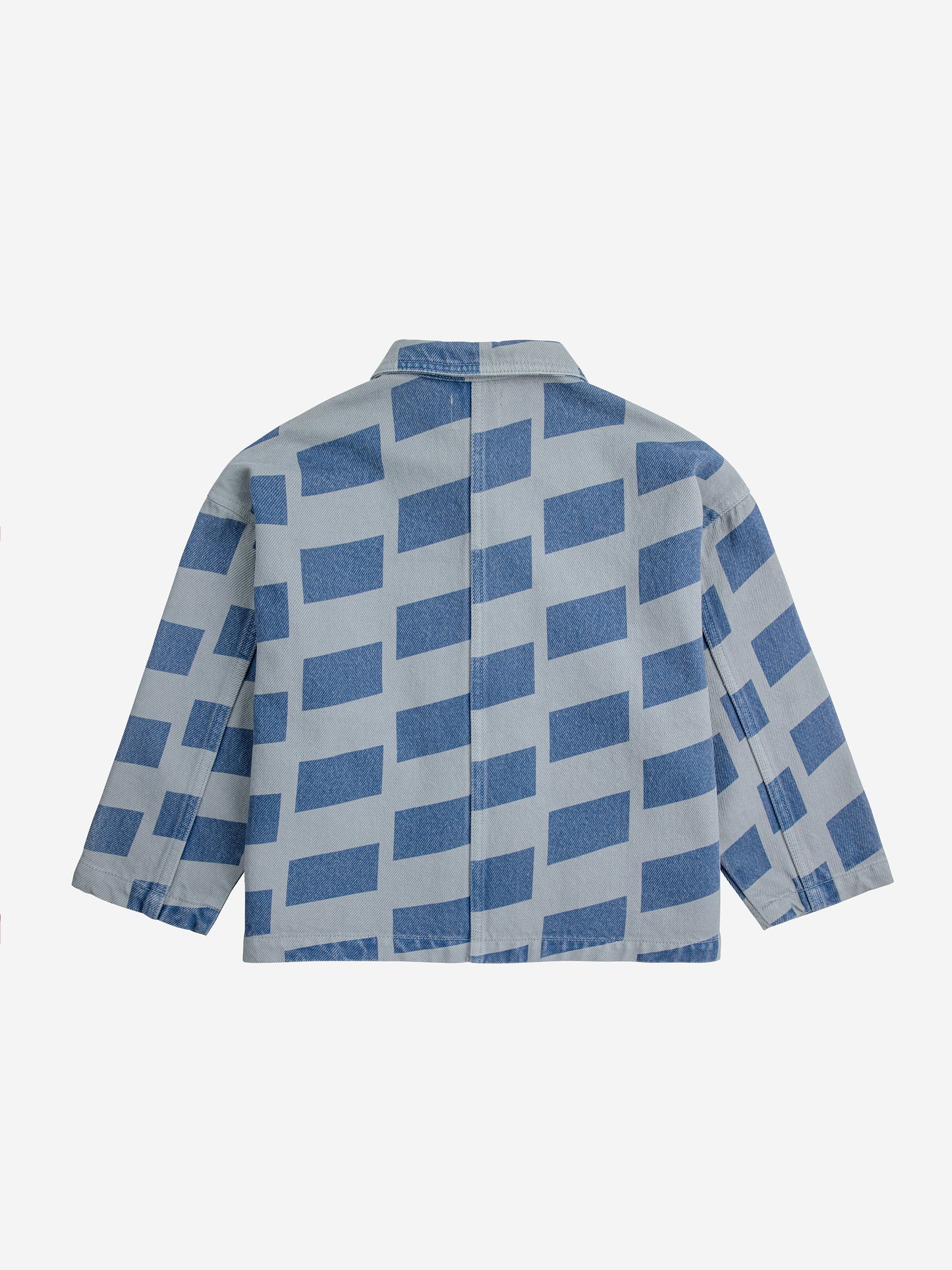 Checkered all over denim jacket