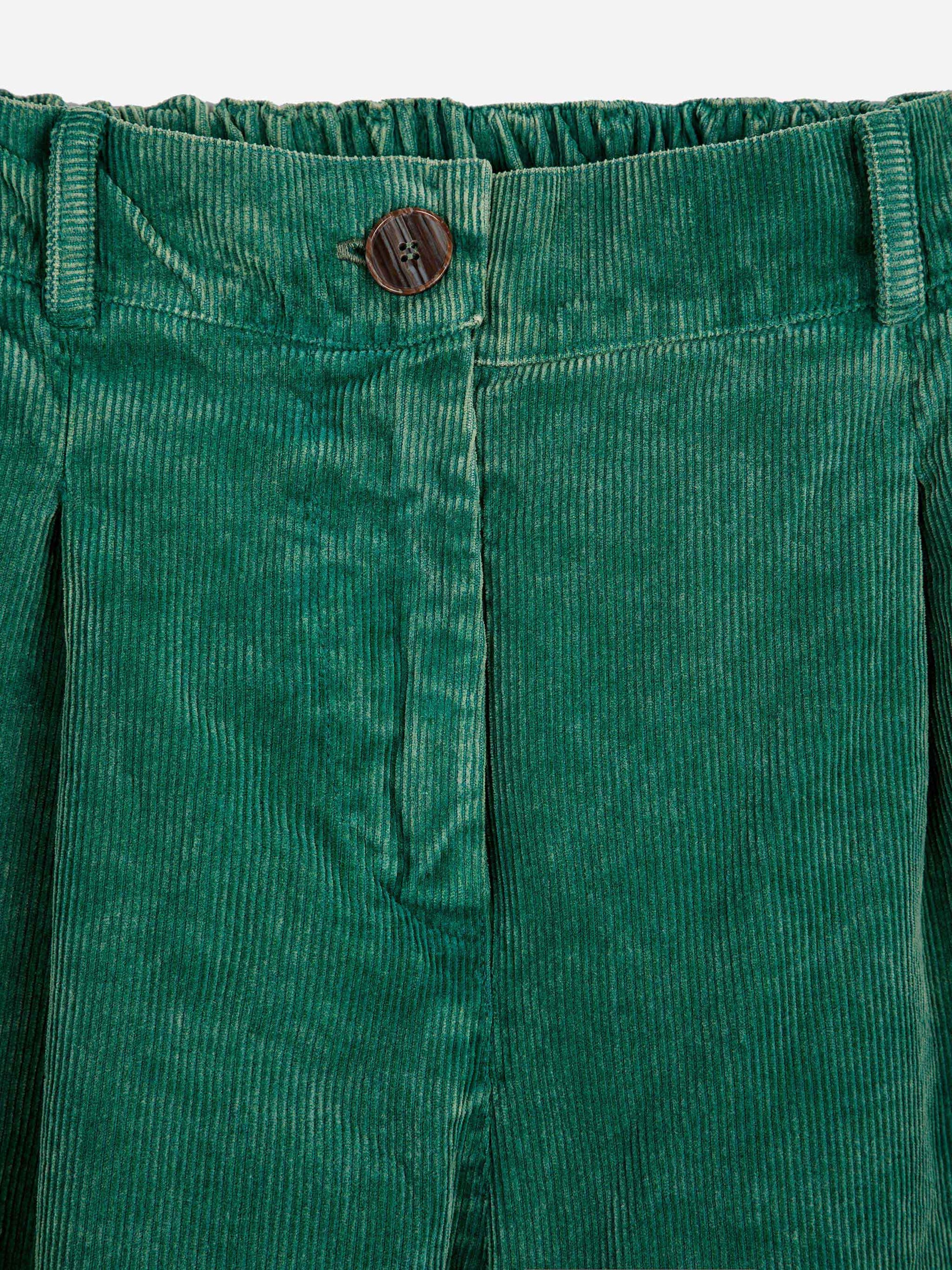 Emerald Pleated County Corduroy Pants