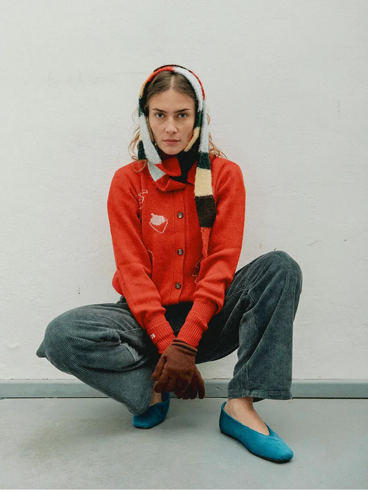 Càrdigan polo de mescla de llana Forest Scene