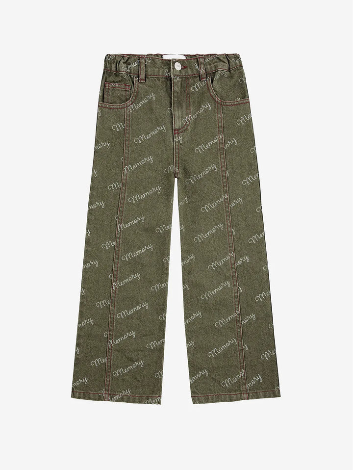 Memory all over denim pants