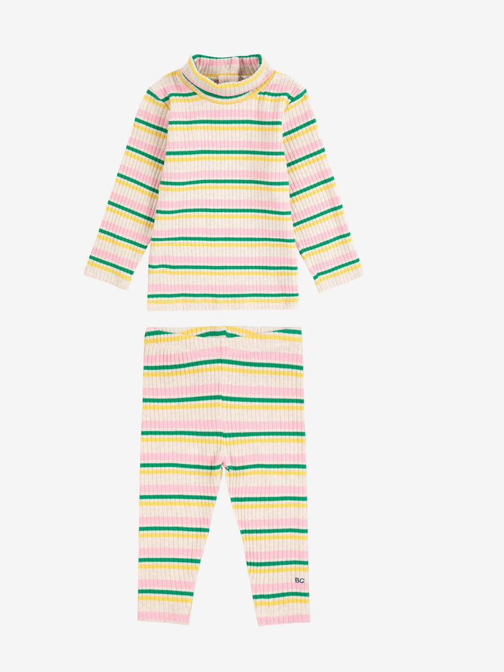 Striped turtle neck look