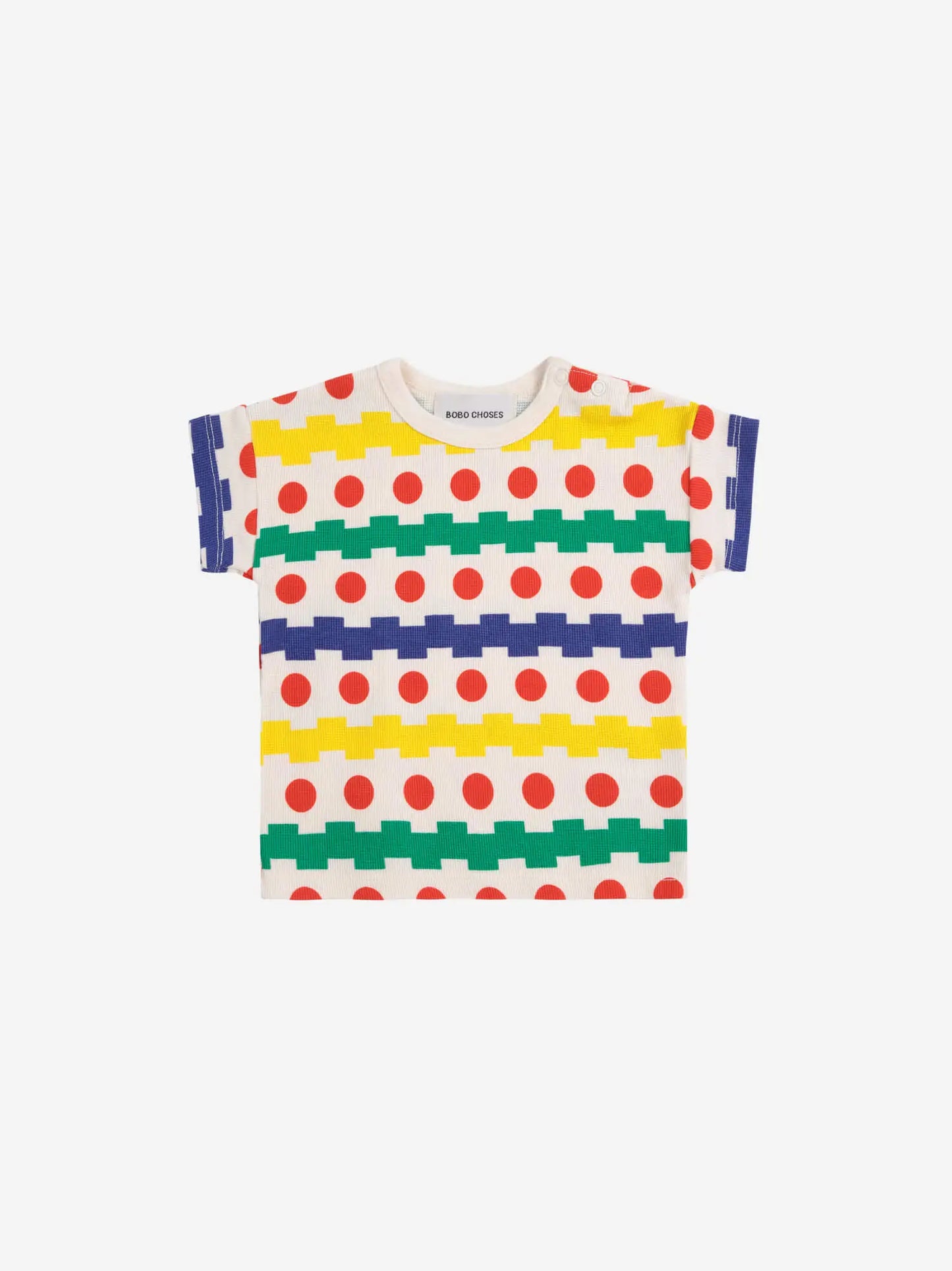 Geometric all over waffle T-shirt