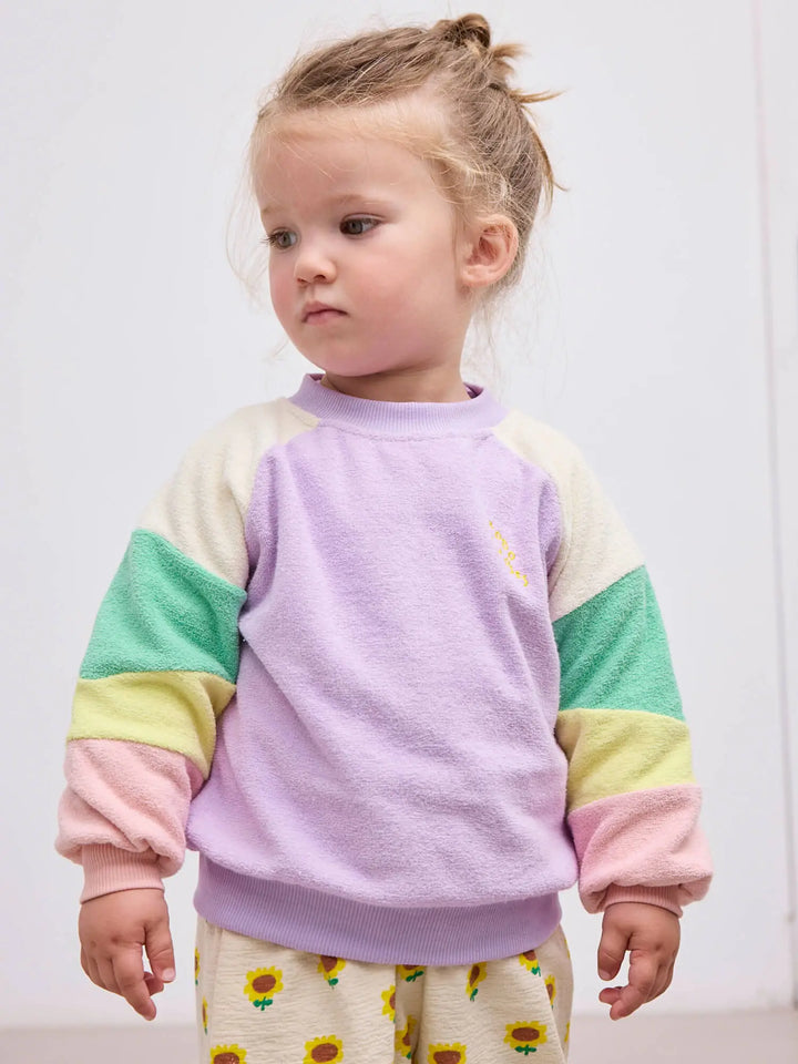 Sudadera de rizo Lila Color Block