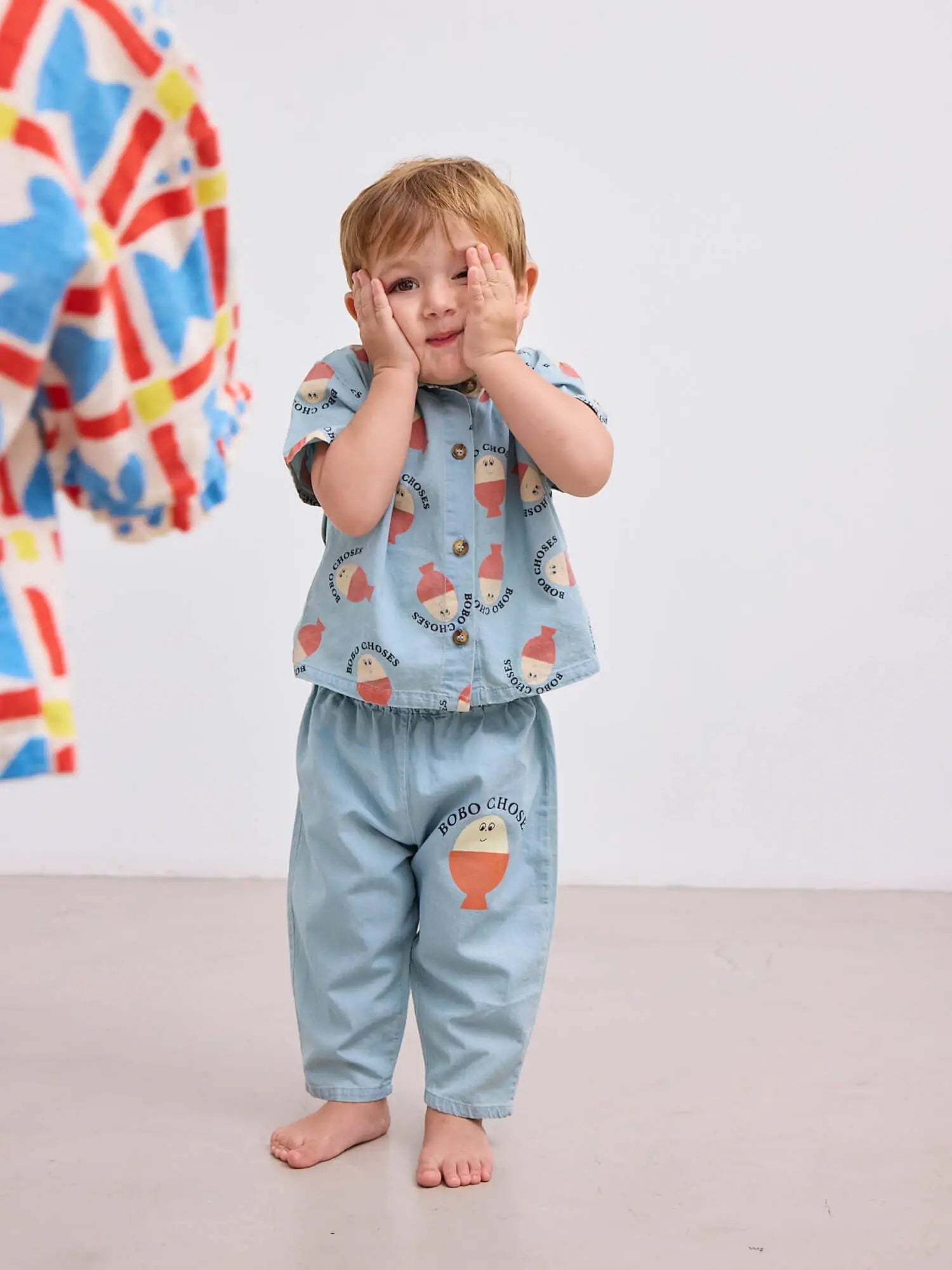 Morning Egg denim pants for Children Bobo Choses