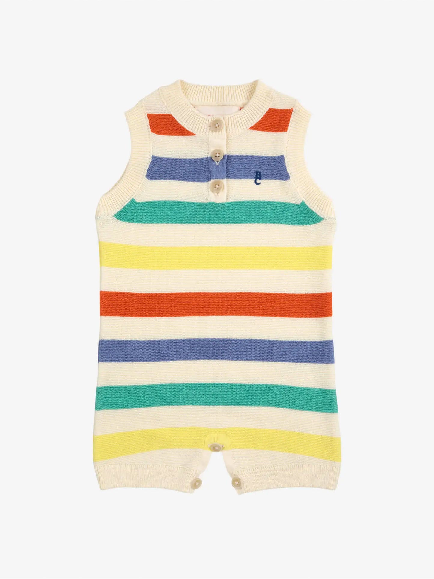 Multicolor Striped knitted playsuit