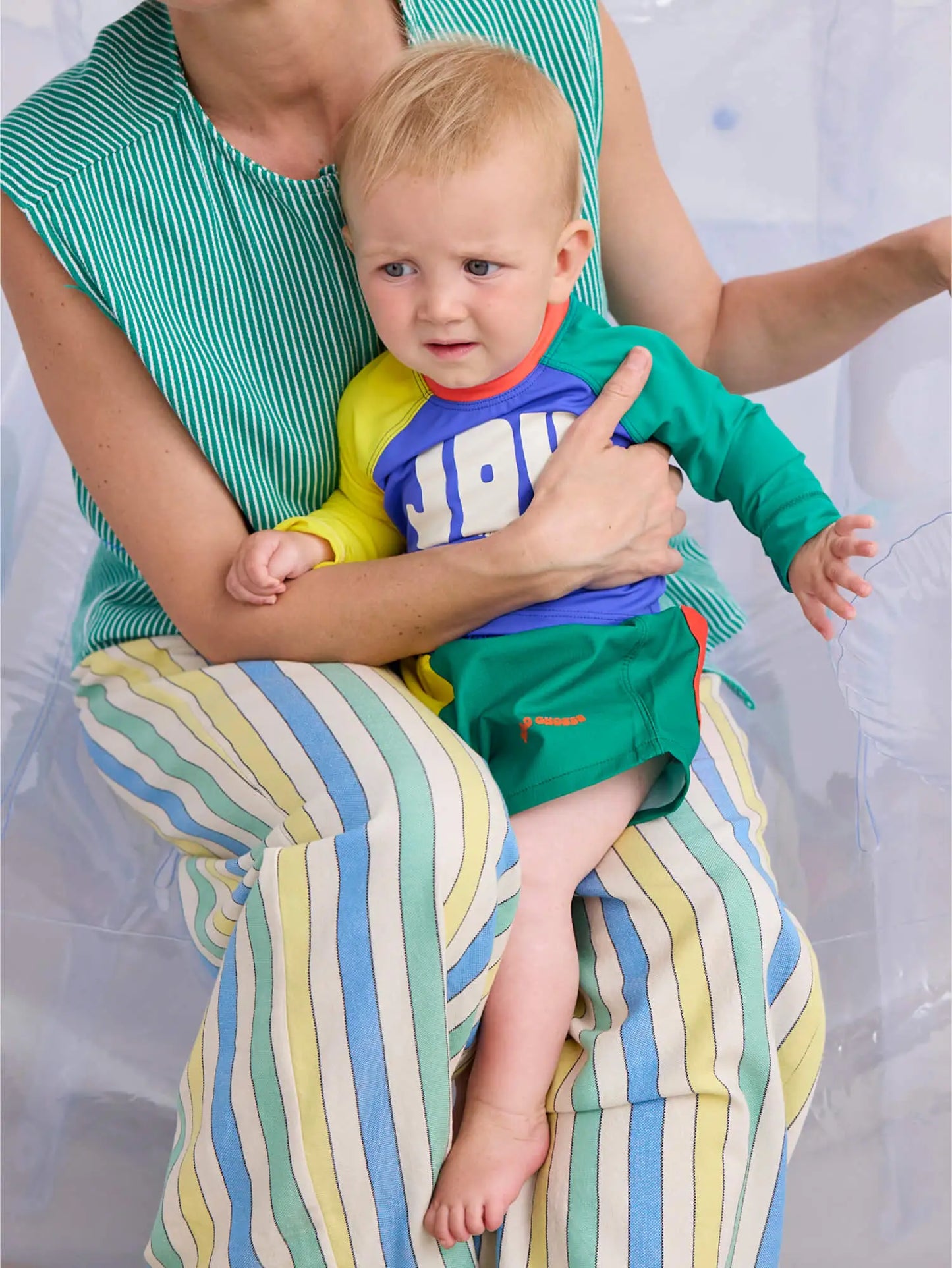 Color block swim trunks