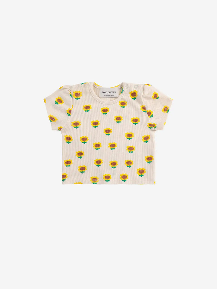 Sunflower all over balloon sleeve T-Shirt