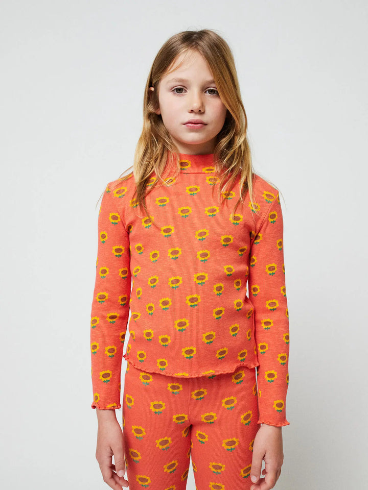 Sunflower all over turtleneck T-shirt