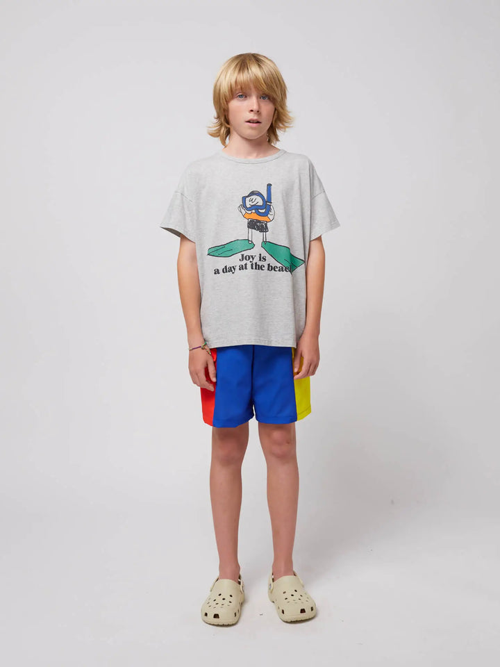 Color block swim board shorts