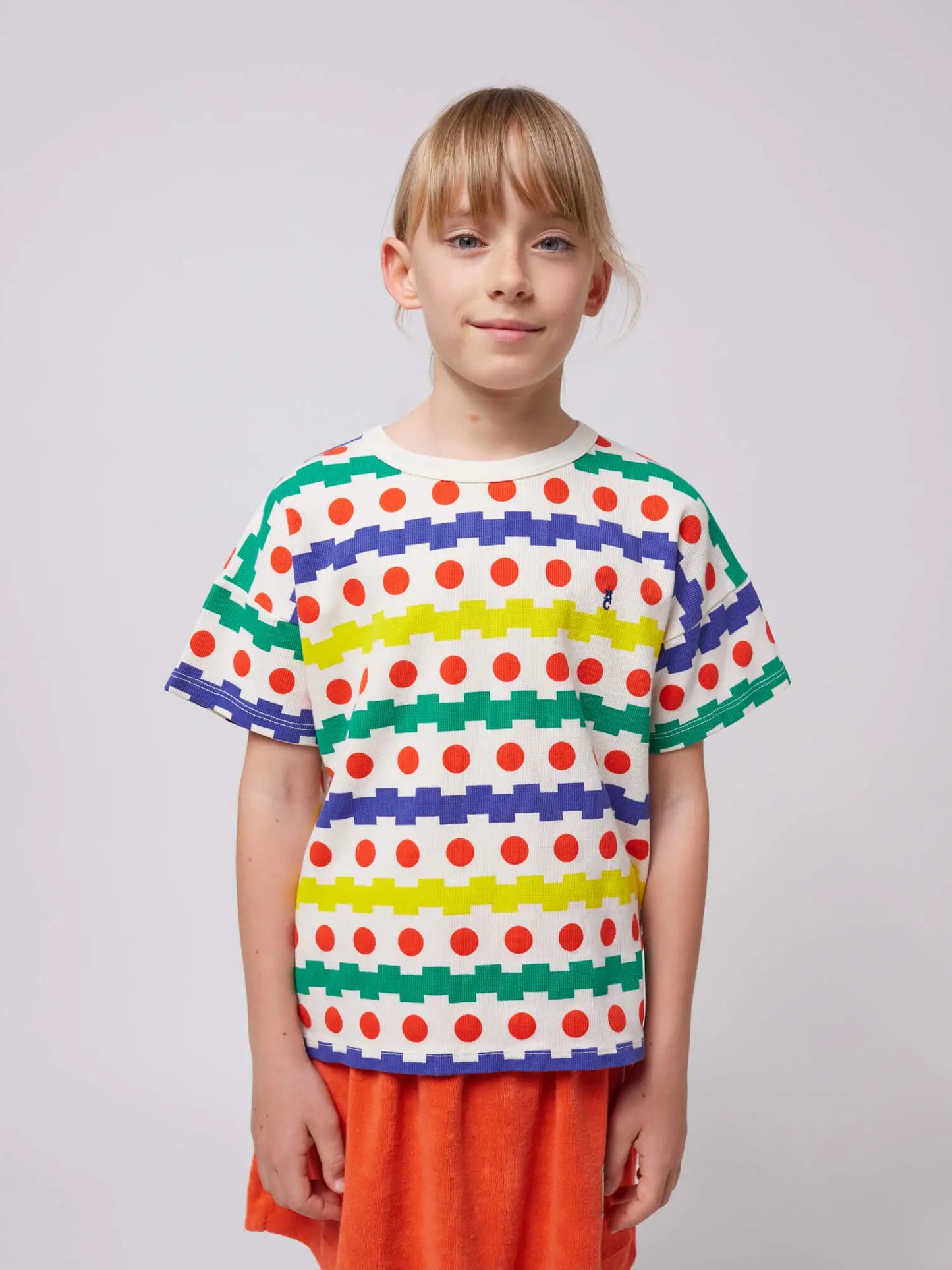 Geometric all over waffle T-shirt