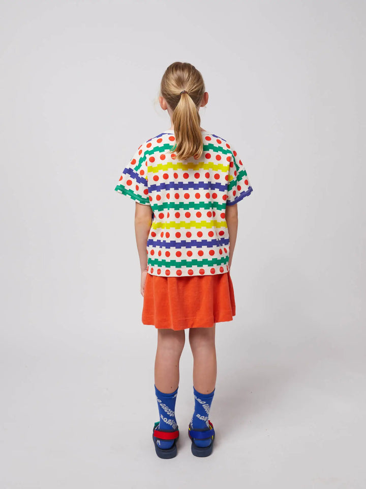 Geometric all over waffle T-shirt