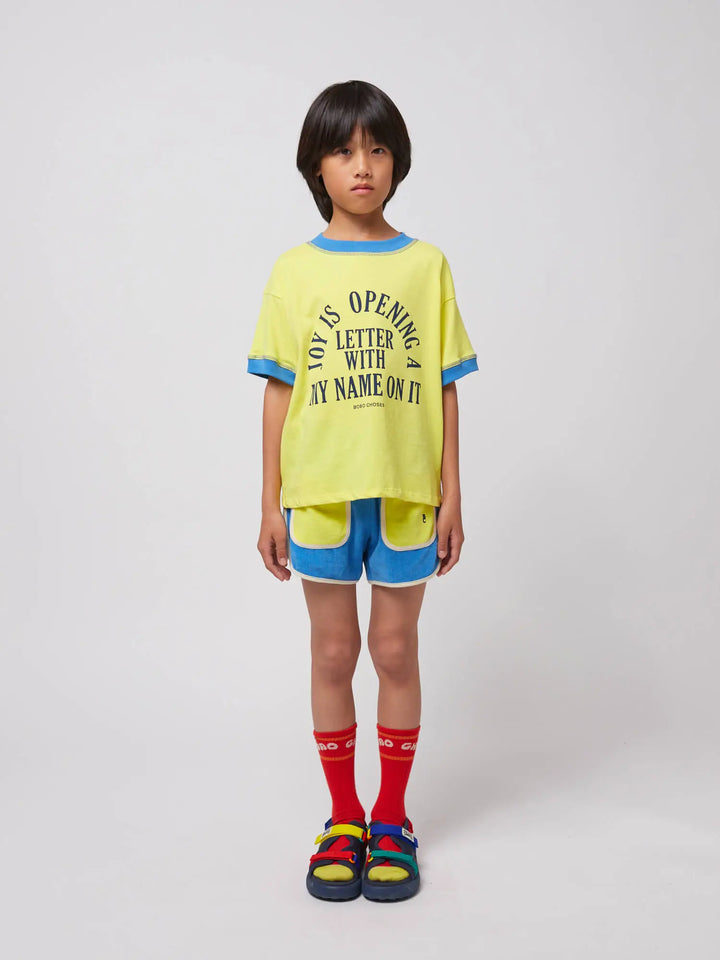 Frottee-Shorts Blau Color Block