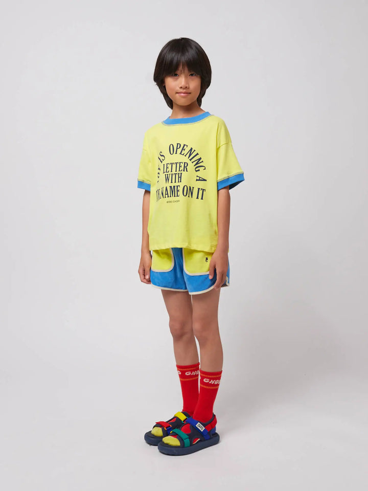 Frottee-Shorts Blau Color Block