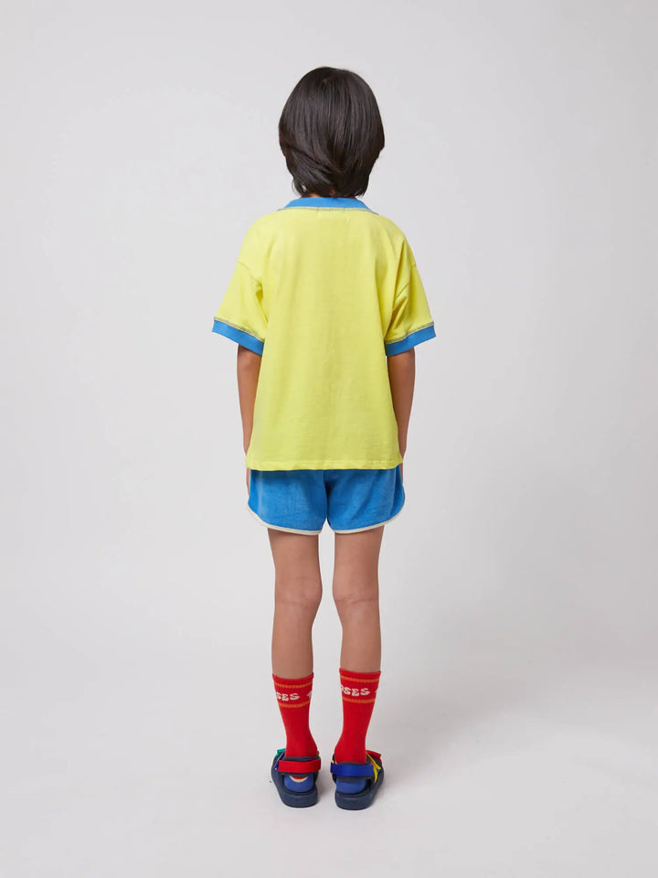 Frottee-Shorts Blau Color Block