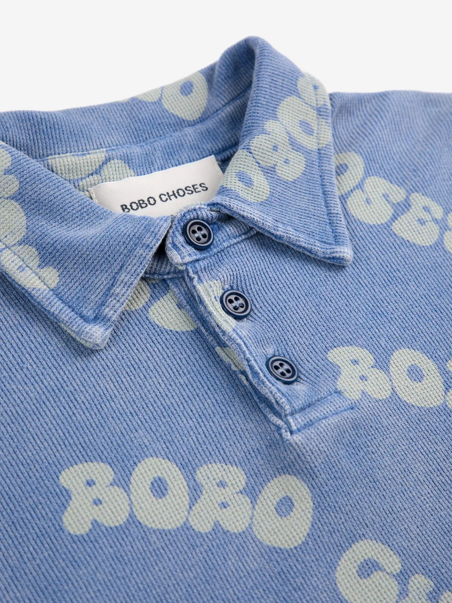 Wavy Bobo Choses all over waffle polo shirt