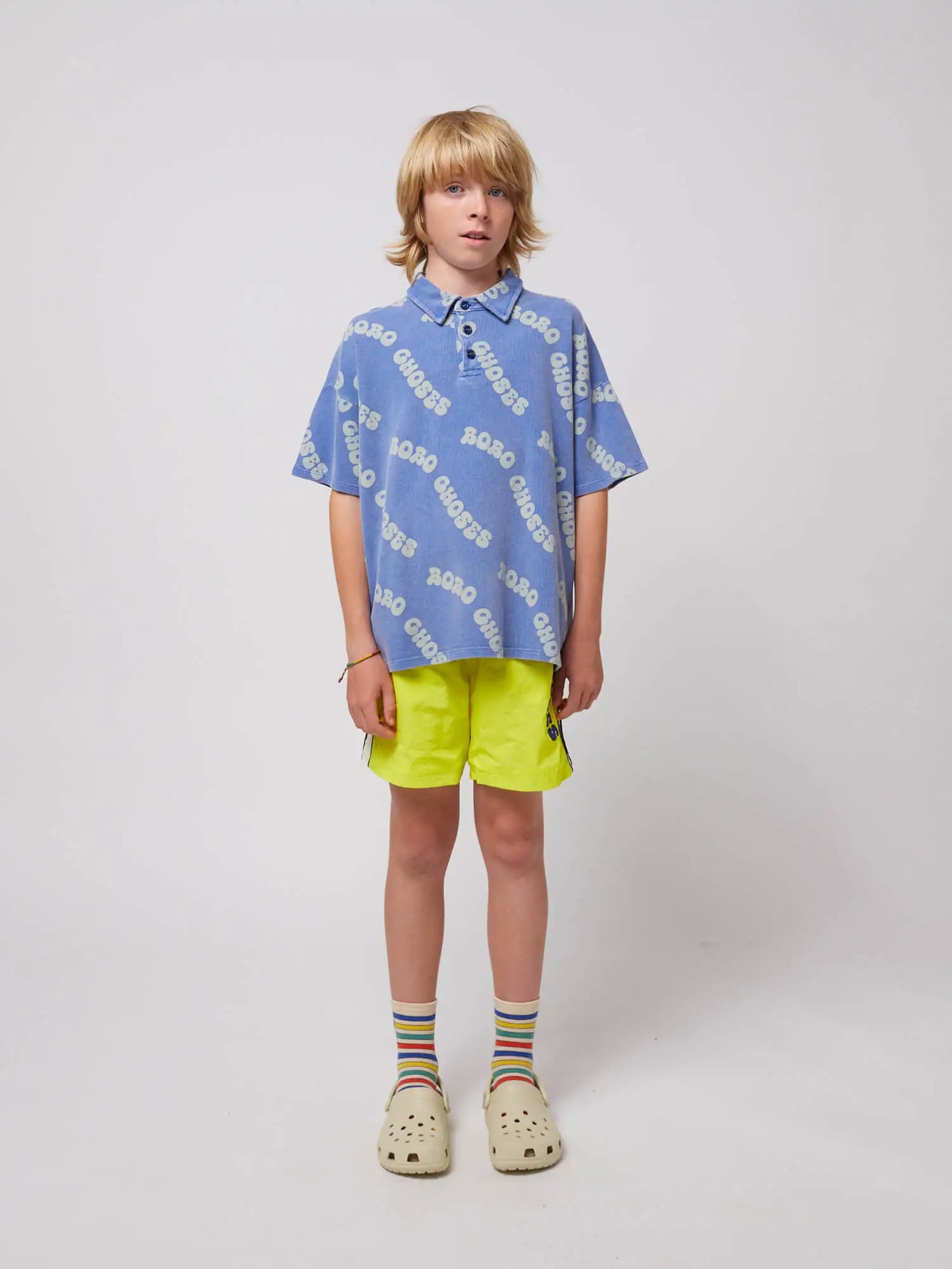 Wavy Bobo Choses all over waffle polo shirt