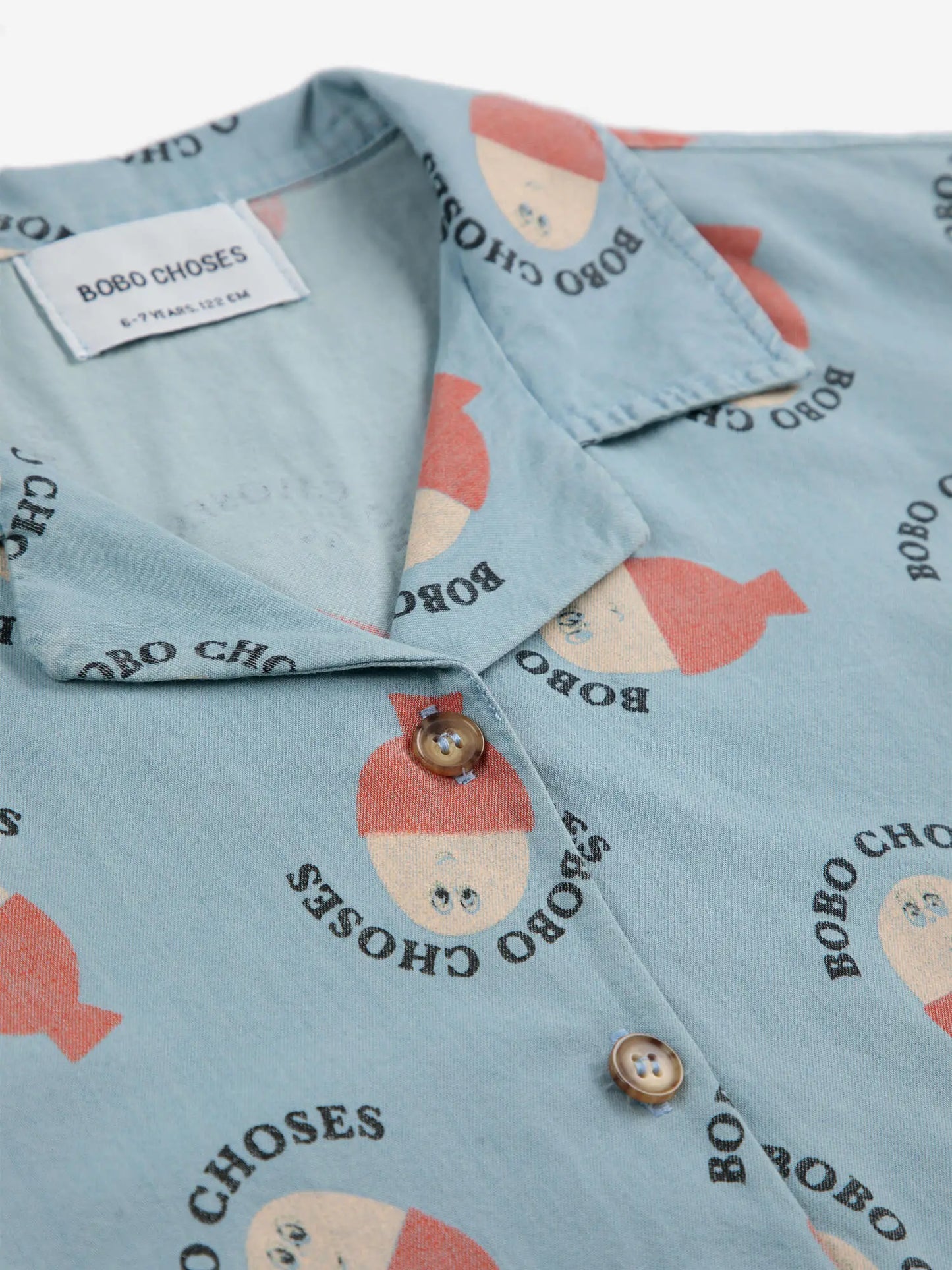 Morning Egg all over light denim shirt