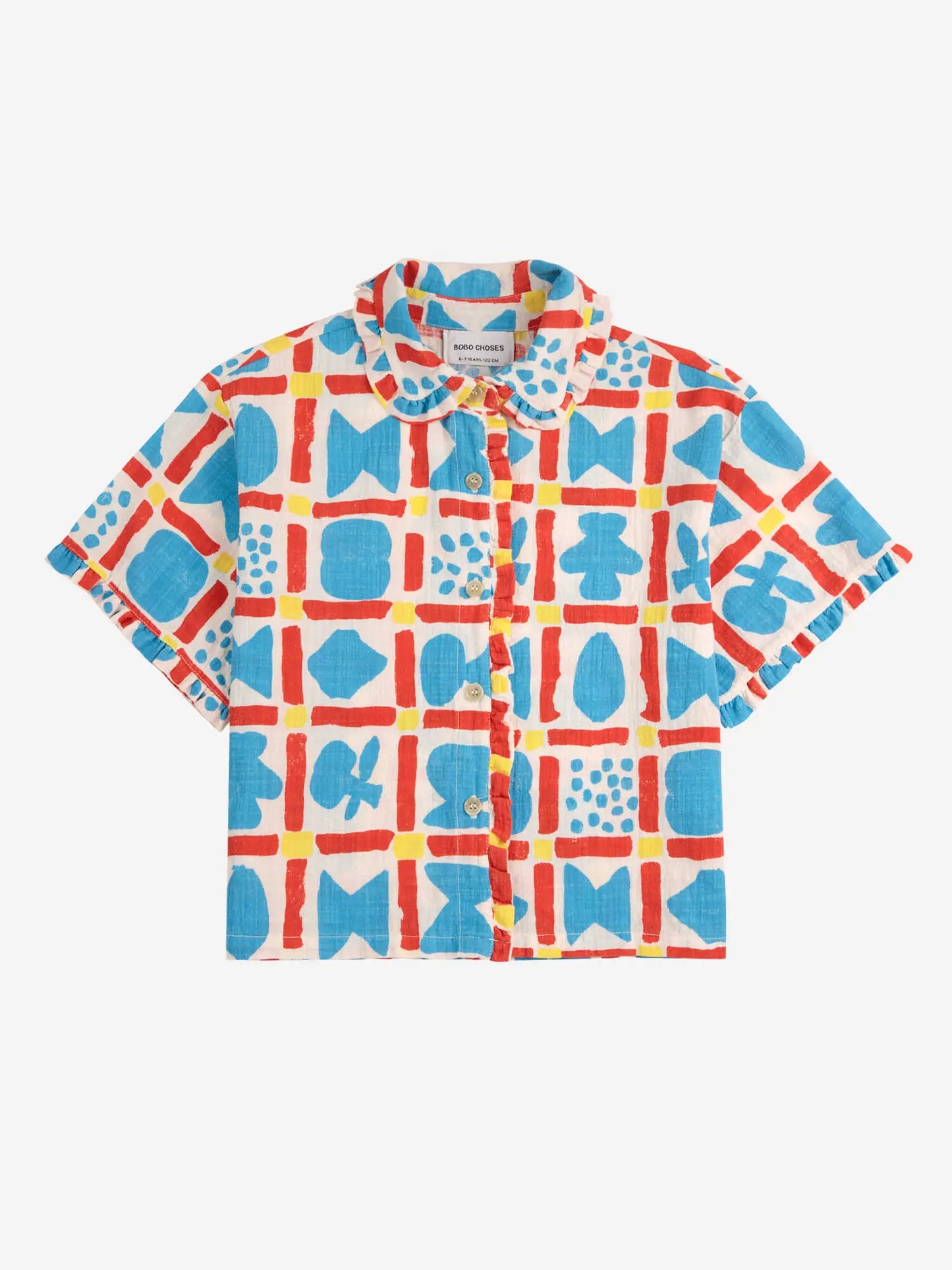 Geometric Game all over woven shirt