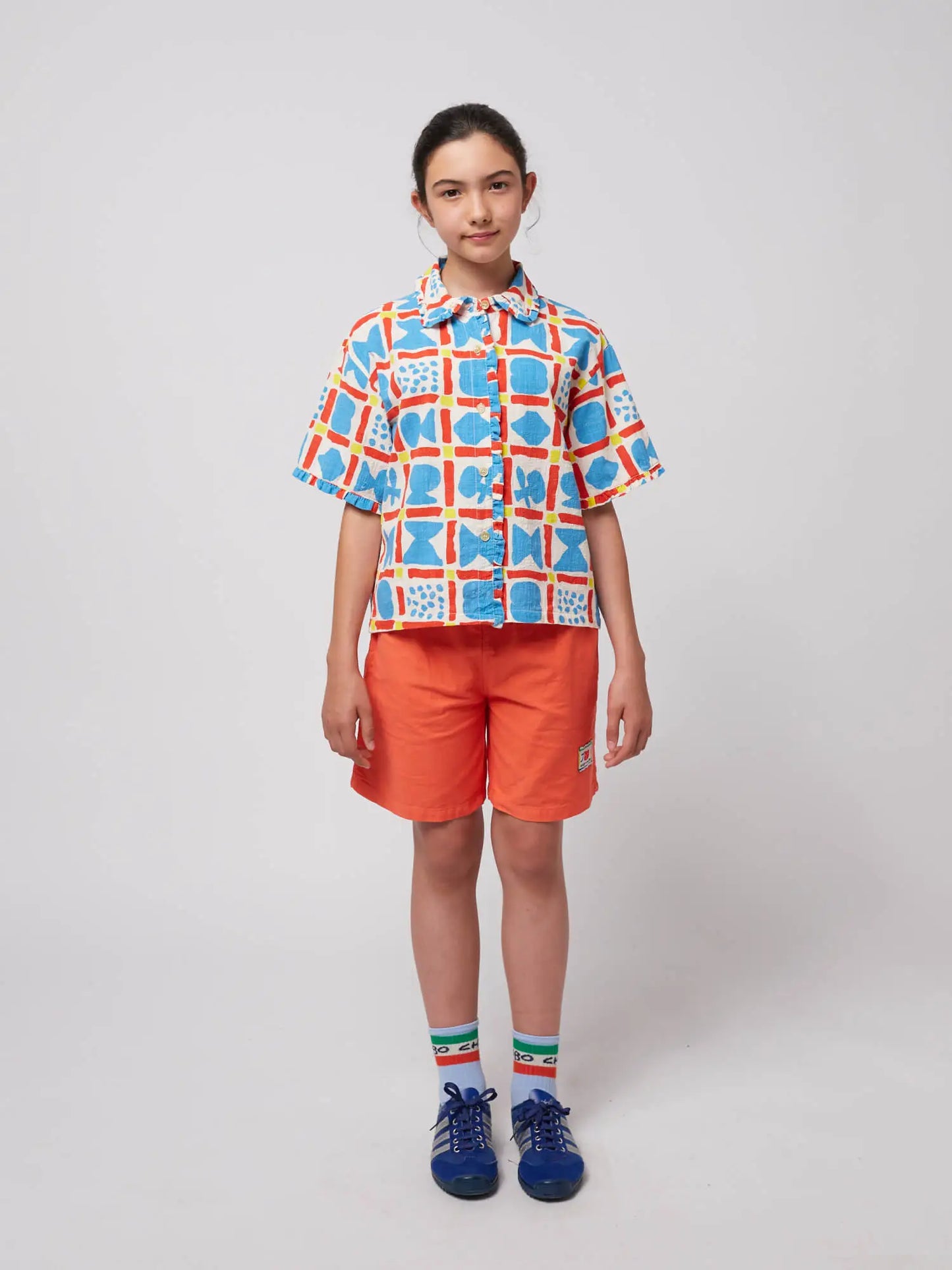 Geometric Game all over woven shirt