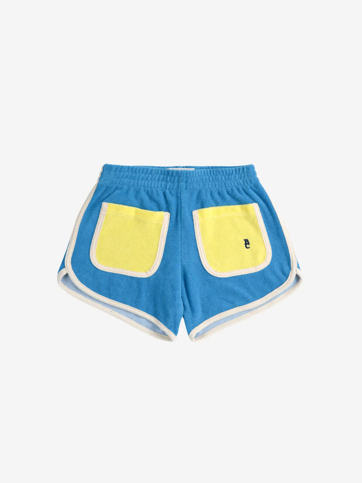 Frottee-Shorts Blau Color Block