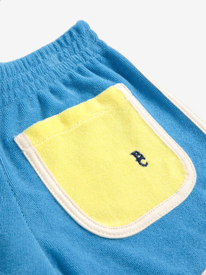 Frottee-Shorts Blau Color Block