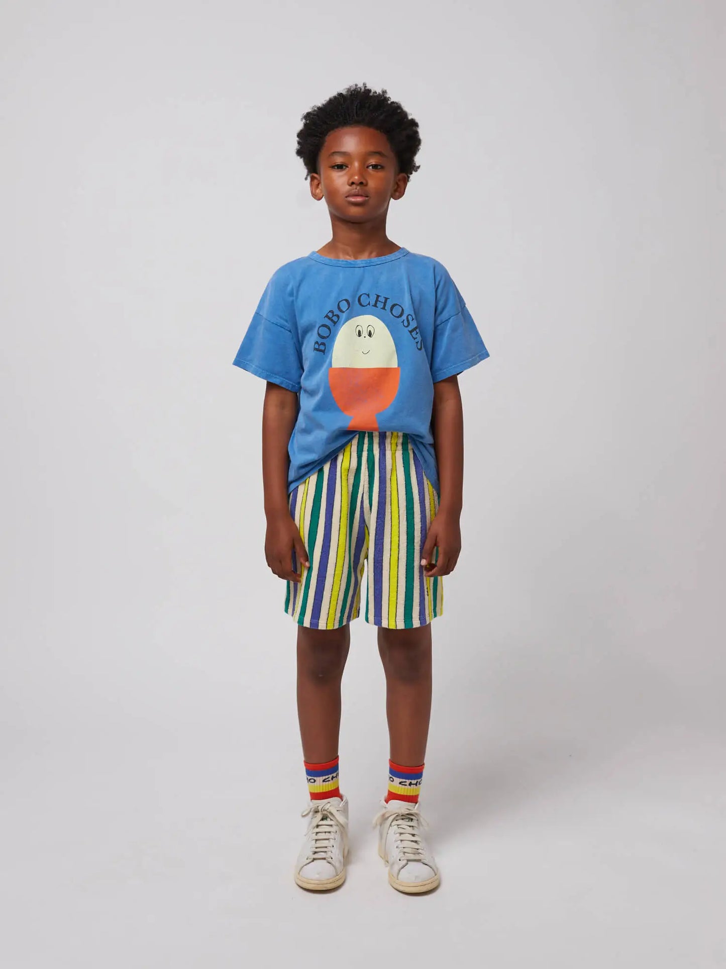 Multicolor Stripes terry cloth bermuda shorts