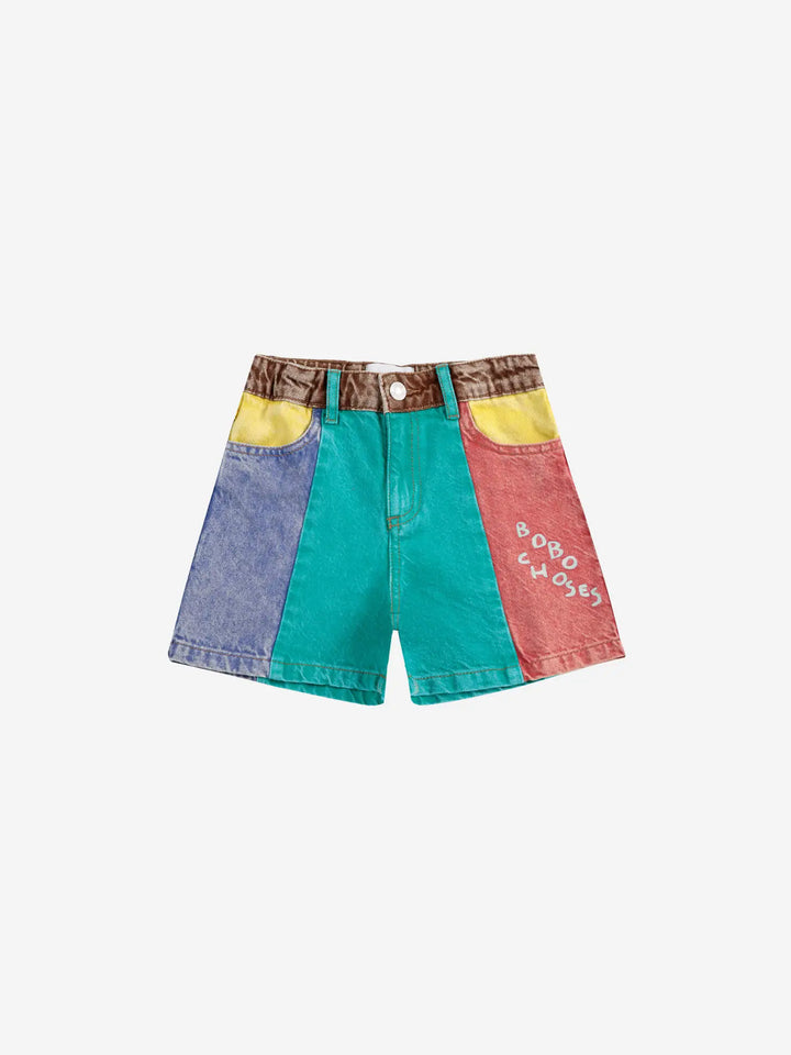 Denim-Bermudas Color Block