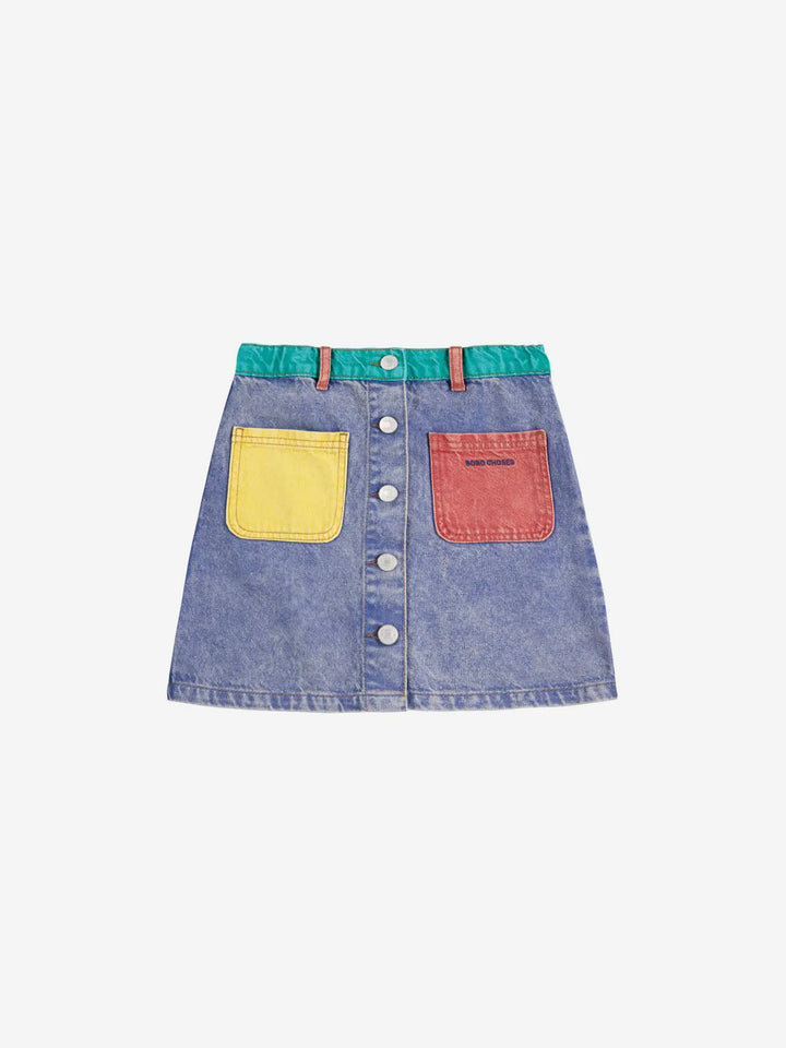 Jupe en jean Color Block