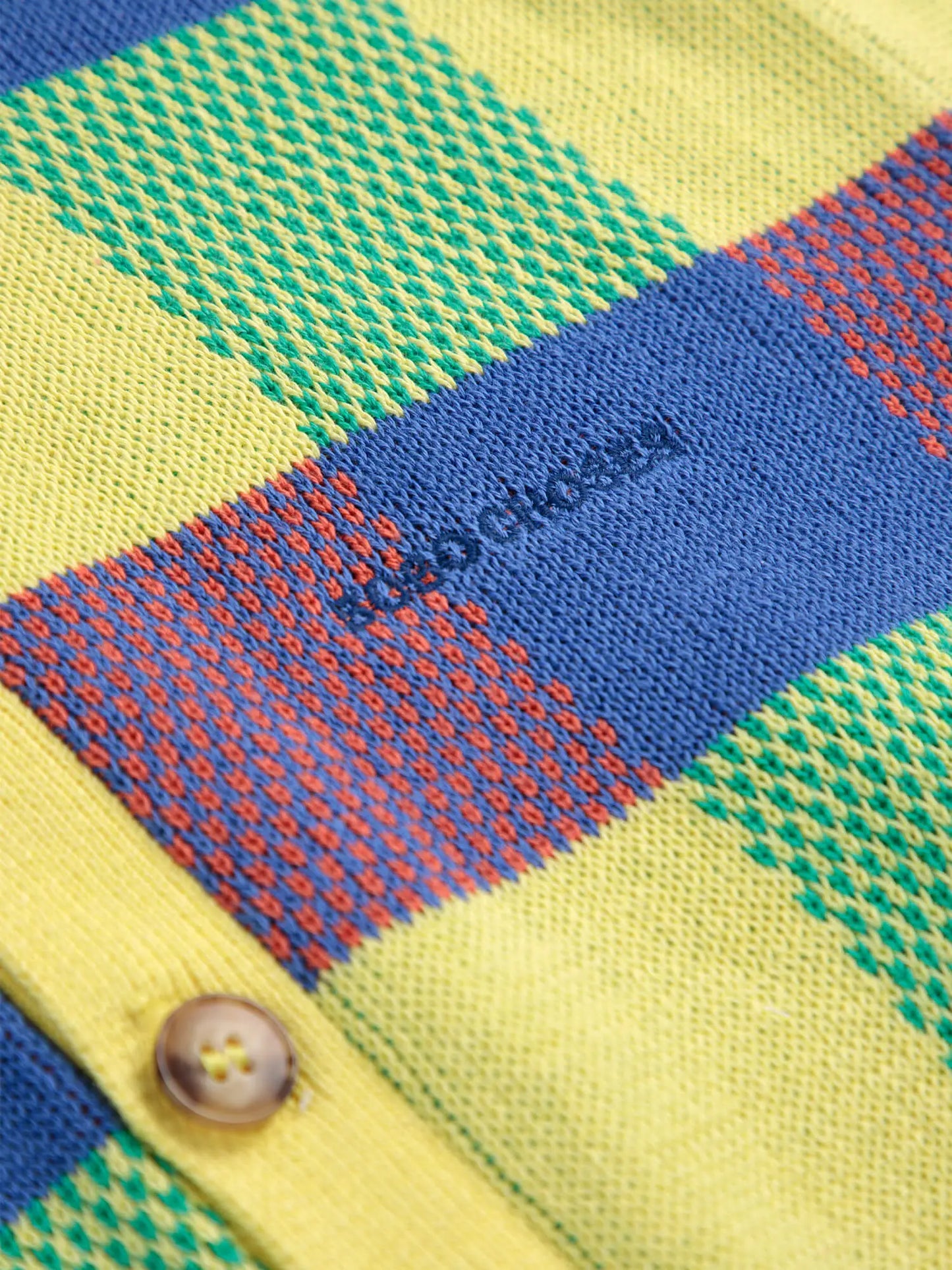 Cárdigan de jacquard multicolor Vichy