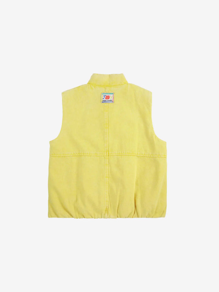 Smiling denim vest