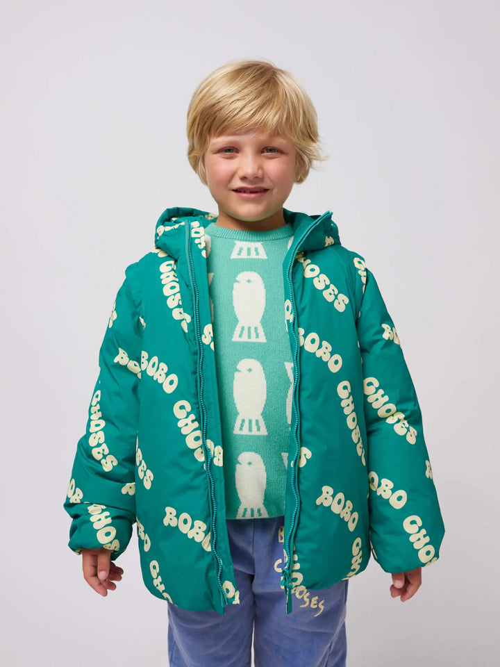 Wavy Bobo Choses all over light padded anorak