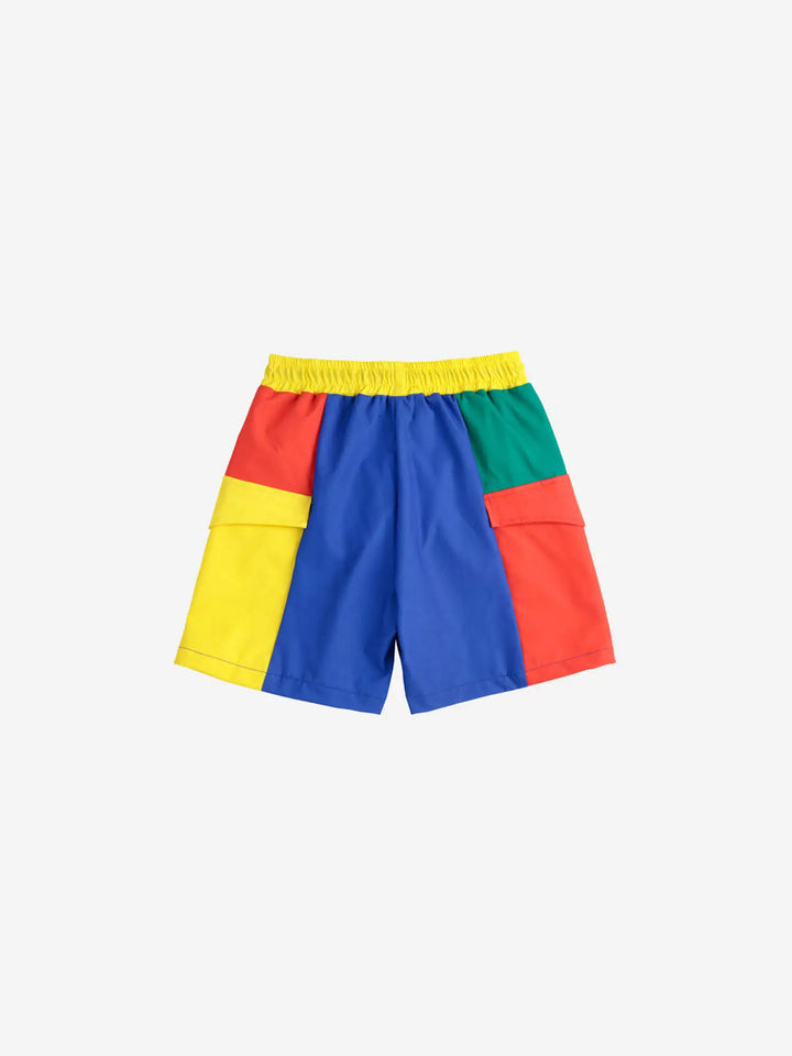 Color block swim board shorts