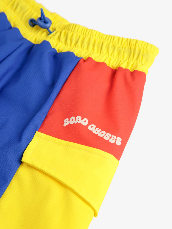 Color block swim board shorts