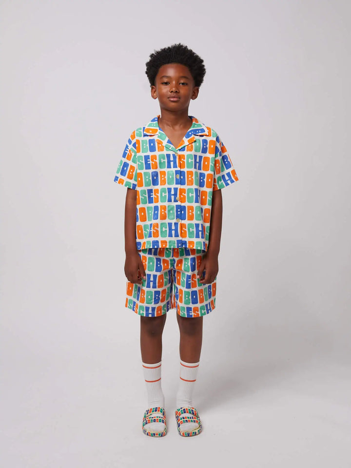 Multicolor Bobo Choses all over woven shirt
