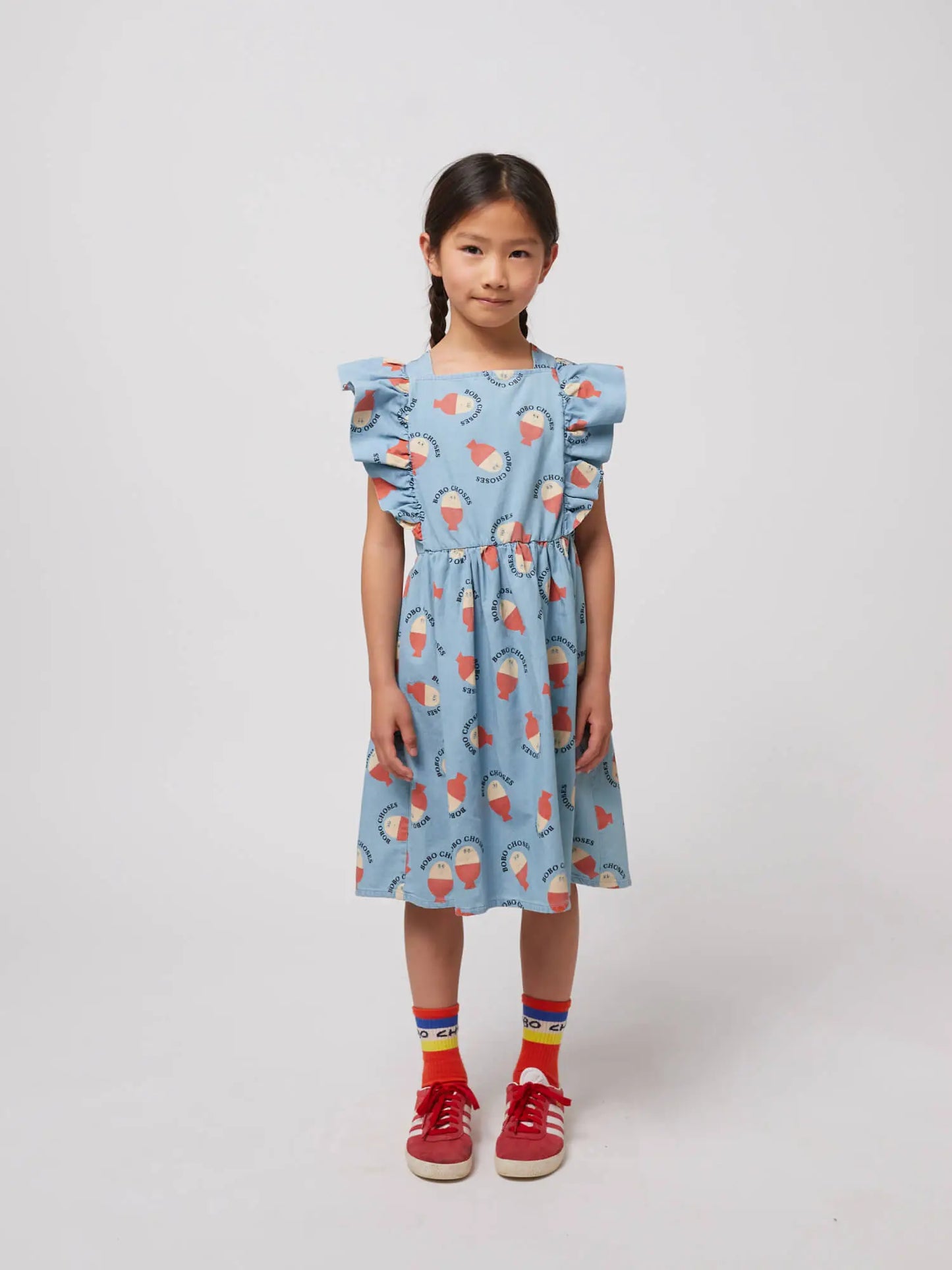 Morning Egg all over ruffle dress